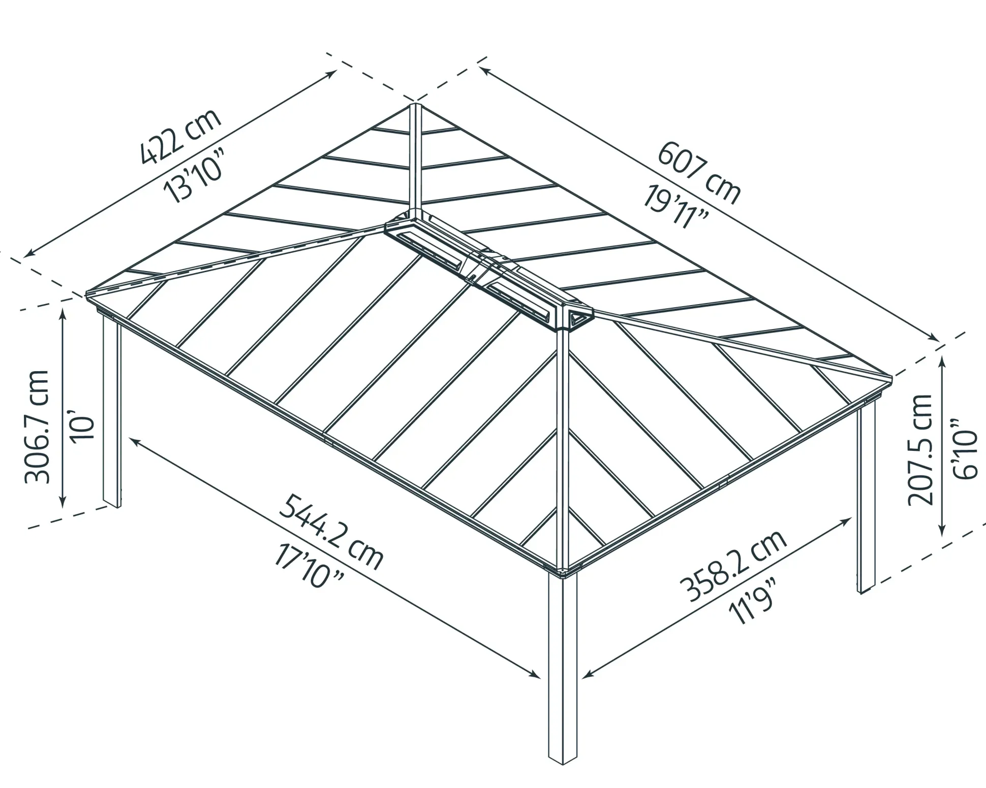 Canopia Carport Colorado Grau Alu 612 x 426 cm