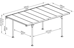Canopia Carport MODENA 5000 ca. 504 x 300 cm, Aluminium schwarz - B-Ware