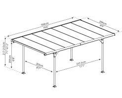 Canopia Carport Verona 5000 Grau Alu 504 x 299 cm