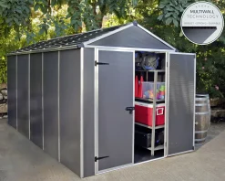 Canopia Gerätehaus Rubicon Alu grau 379 x 185 cm