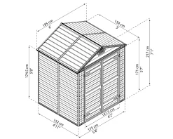 Canopia Gerätehaus Skylight Shed 6x5 175 x 152 x 171 cm