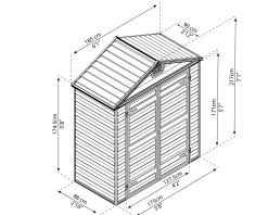 Canopia Gerätehaus Skylight Alu grau 90 x 185 cm