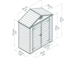 Canopia Gerätehaus Skylight Shed 6x3 175 x 88 x 171 cm