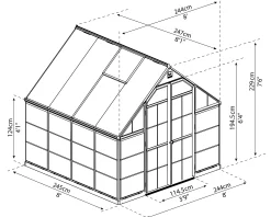 Canopia Gewächshaus Balance Alu grün 247 x 244 cm