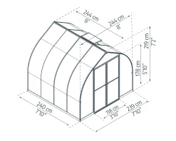 Canopia Gewächshaus Bella 8X8 244 x 244 x 219 cm