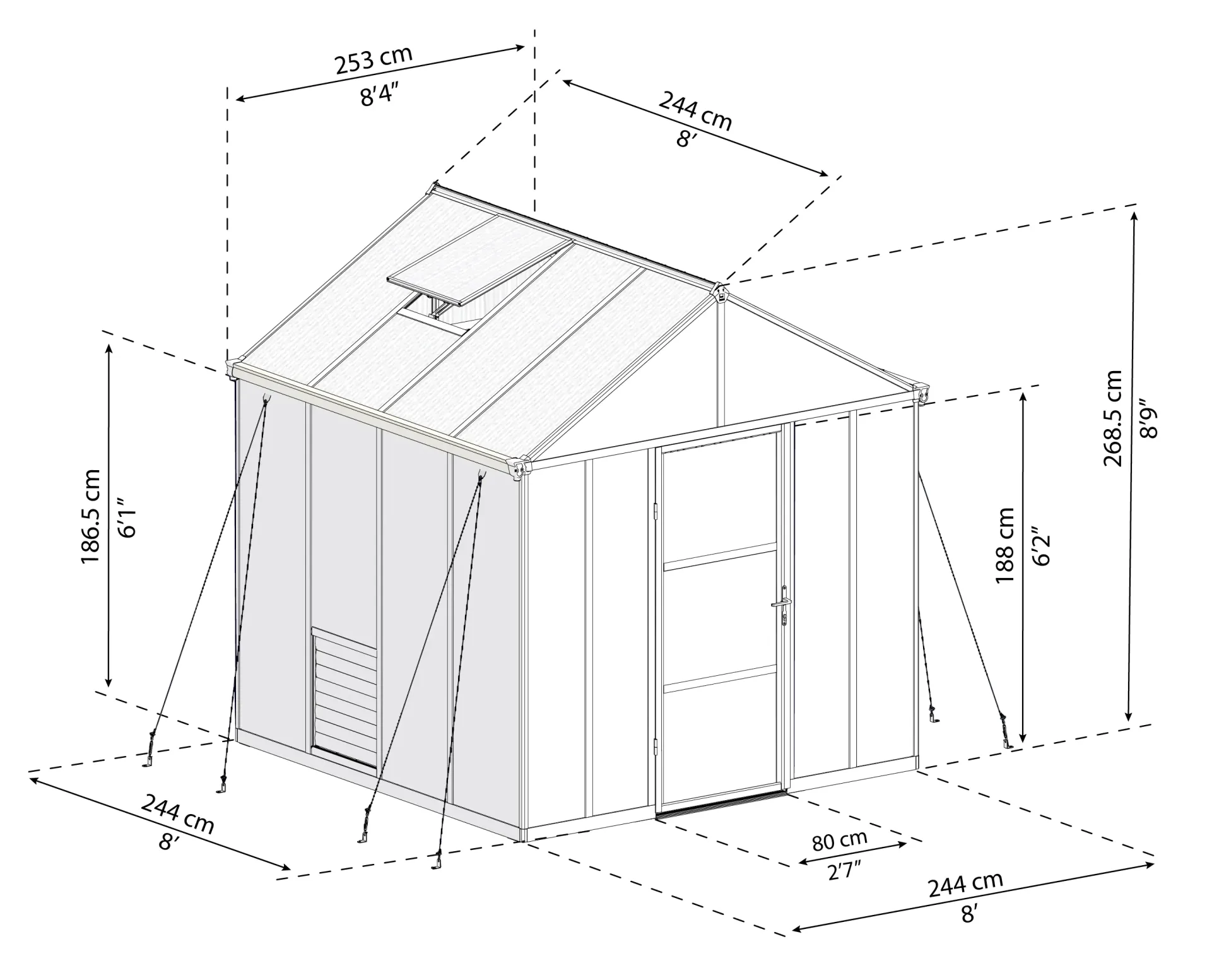 Canopia Gewächshaus Glory 8X8 244,5 x 244,5 x 268,5 cm
