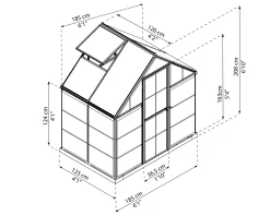 Canopia Gewächshaus Hybrid 6X4 silber 185 x 126 x 208 cm