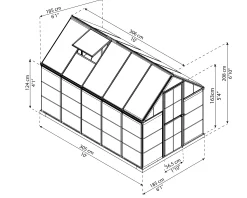 Canopia Gewächshaus Hybrid 6X10 silber 185 x 306 x 208 cm