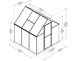 Canopia Gewächshaus Mythos Alu grau 186 x 185 cm