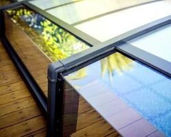 Canopia Poolüberdachung Majorca, 8,74 x 4,7 m, grau Aluminiumrahmen mit Polycarbonatplatten
