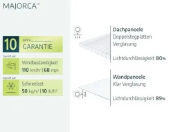 Canopia Poolüberdachung Majorca, 6,70 x 4,57, grau Aluminiumrahmen mit Polycarbonatplatten