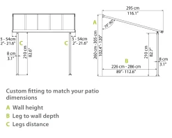 Canopia Terrassenüberdachung Olympia 3x7.3 weiß