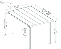 Canopia Terrassenüberdachung Olympia 300 X 300 cm