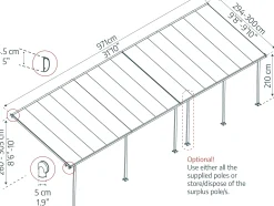 Canopia Terrassenüberdachung Feria 971 x 294 cm weiß