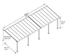 Canopia Terrassenüberdachung Olympia 3x9.8 weiß