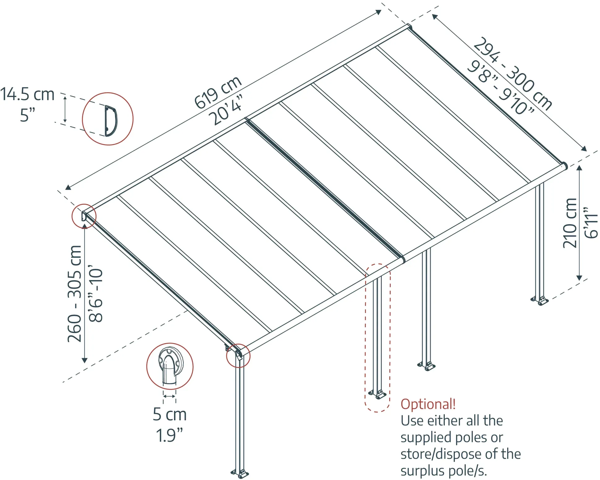 Canopia Terrassenüberdachung Olympia 3x6.1