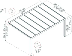 Canopia Terrassenüberdachung Stockholm 515 x 330,5 cm anthrazit