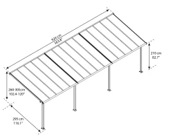 Canopia Terrassenüberdachung Olympia 3x9.2 weiß