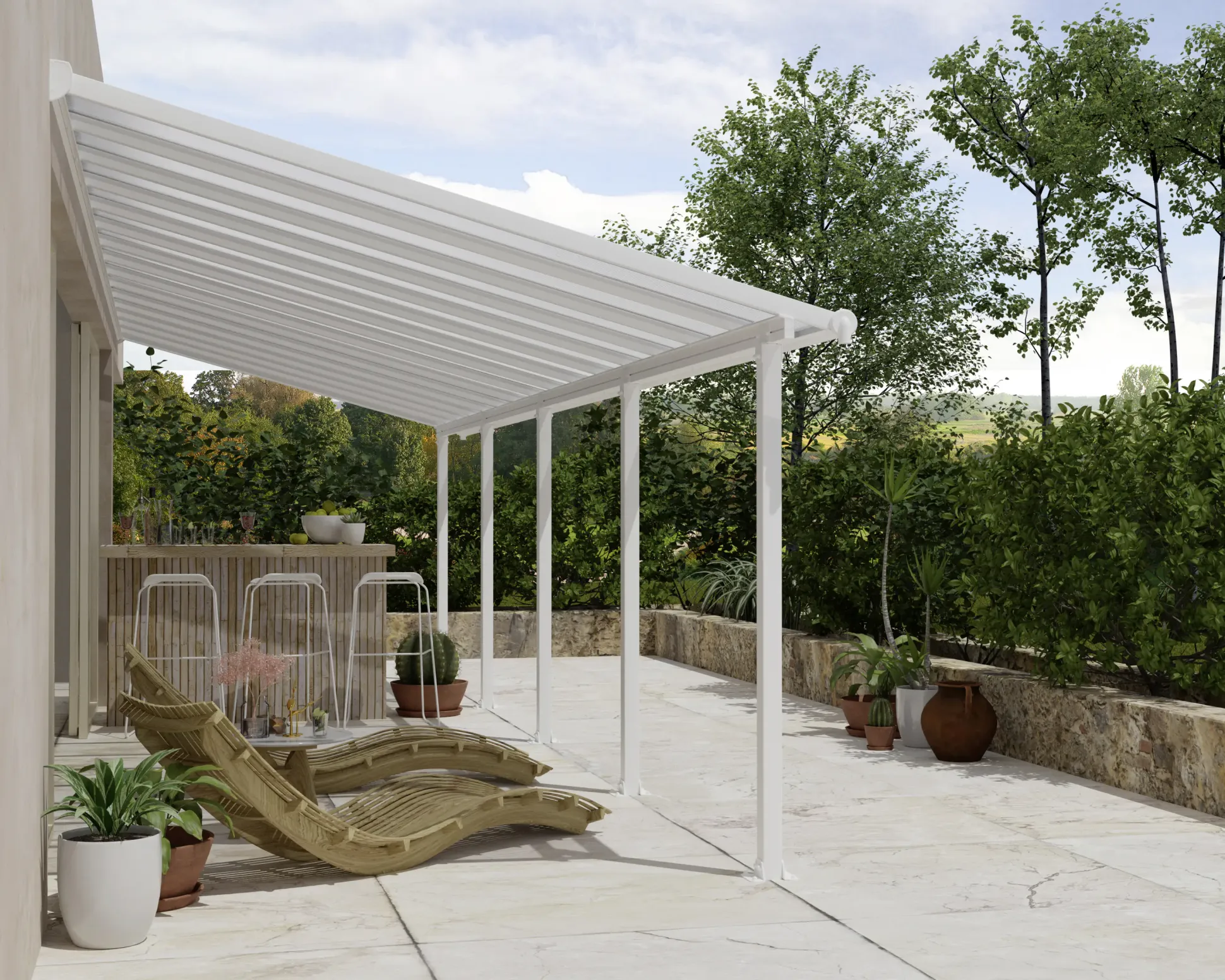 Canopia Terrassenüberdachung Olympia 3x9.2 weiß