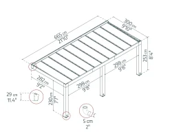Canopia Terrassenüberdachung Helsinki Holz 665 x 294 cm braun