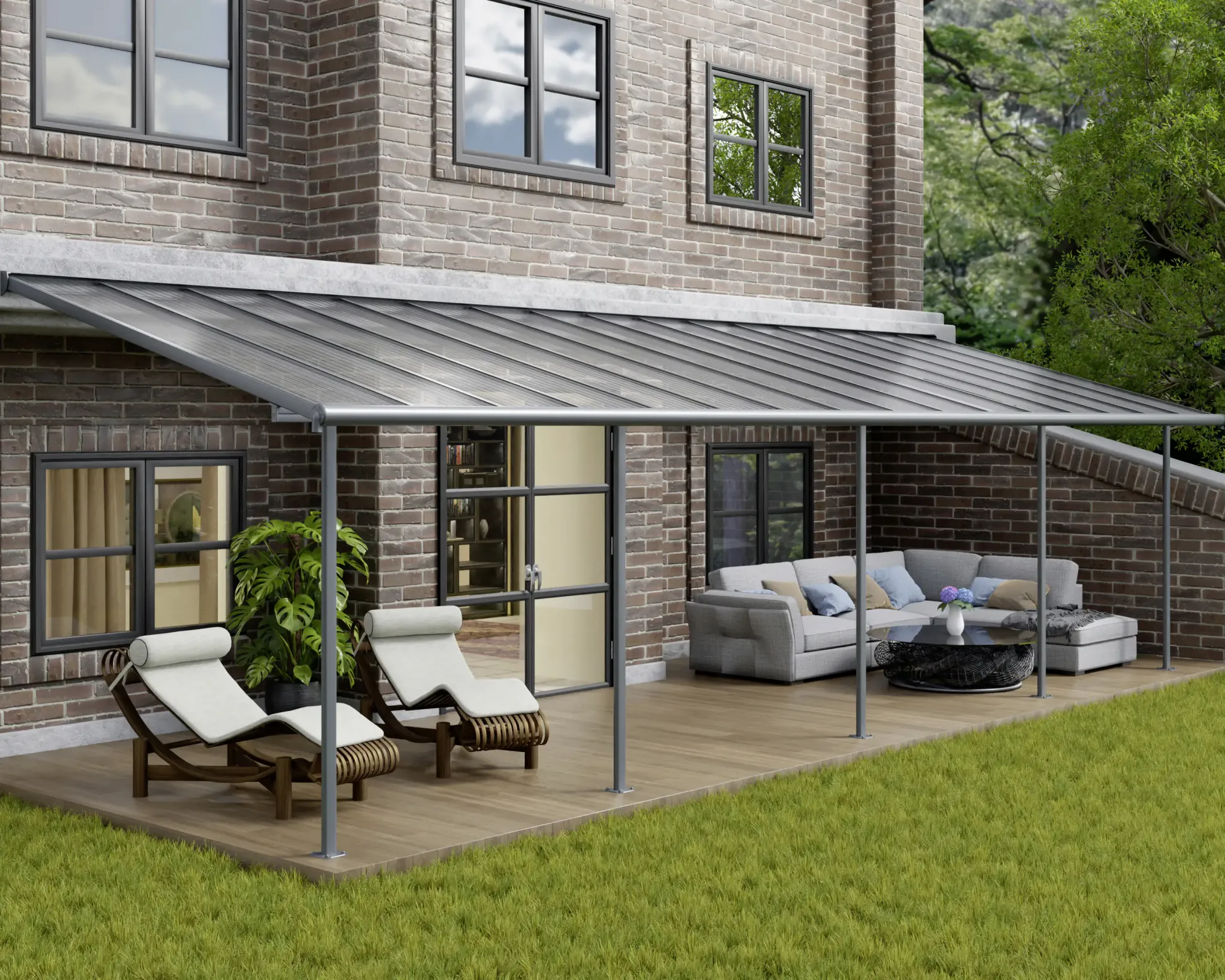 Canopia Terrassenüberdachung Sierra 971 x 295 cm anthrazit