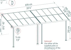 Canopia Terrassenüberdachung Sierra Cabrio 619 x 295 cm grau