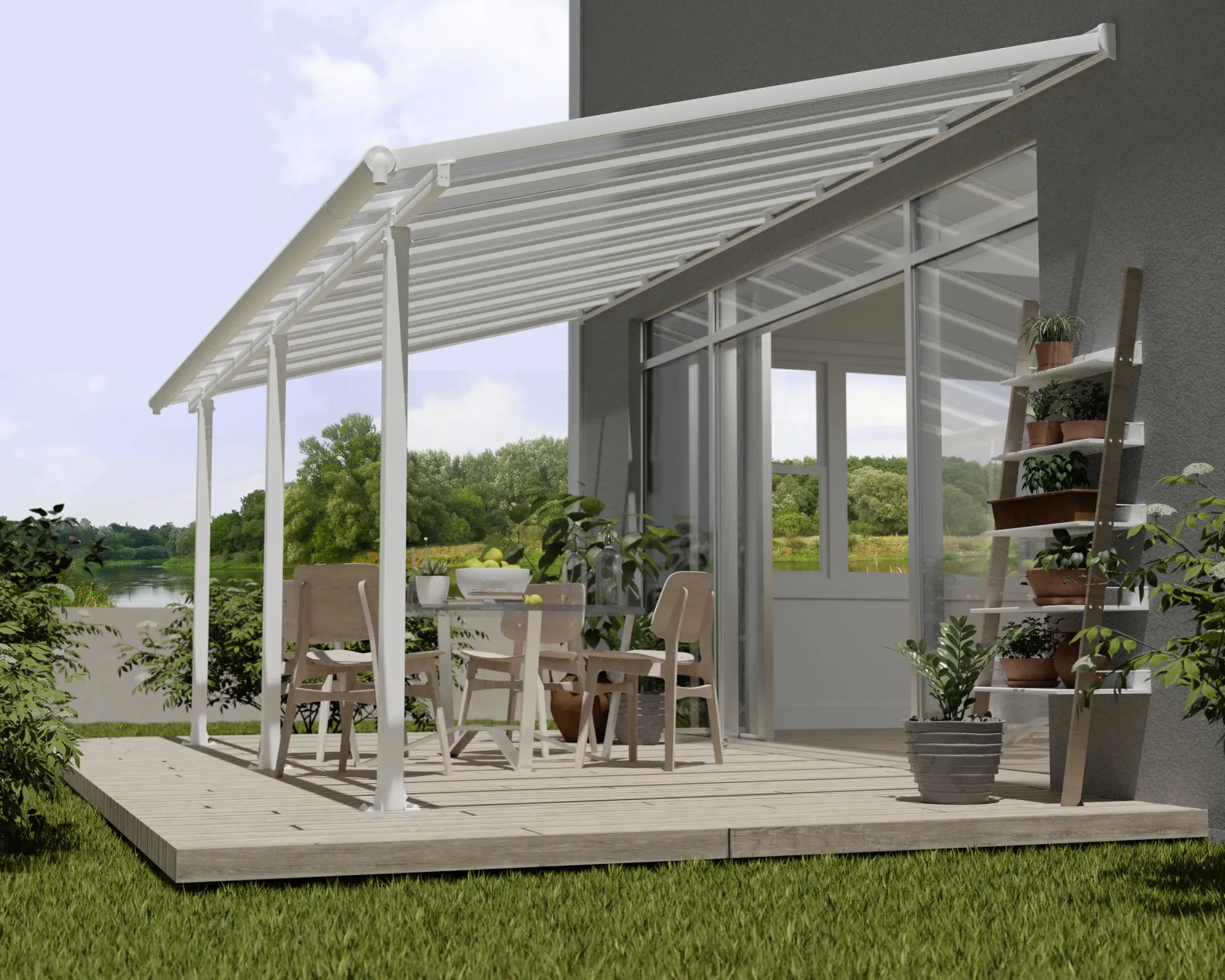 Canopia Terrassenüberdachung Olympia 3x6.1 weiß