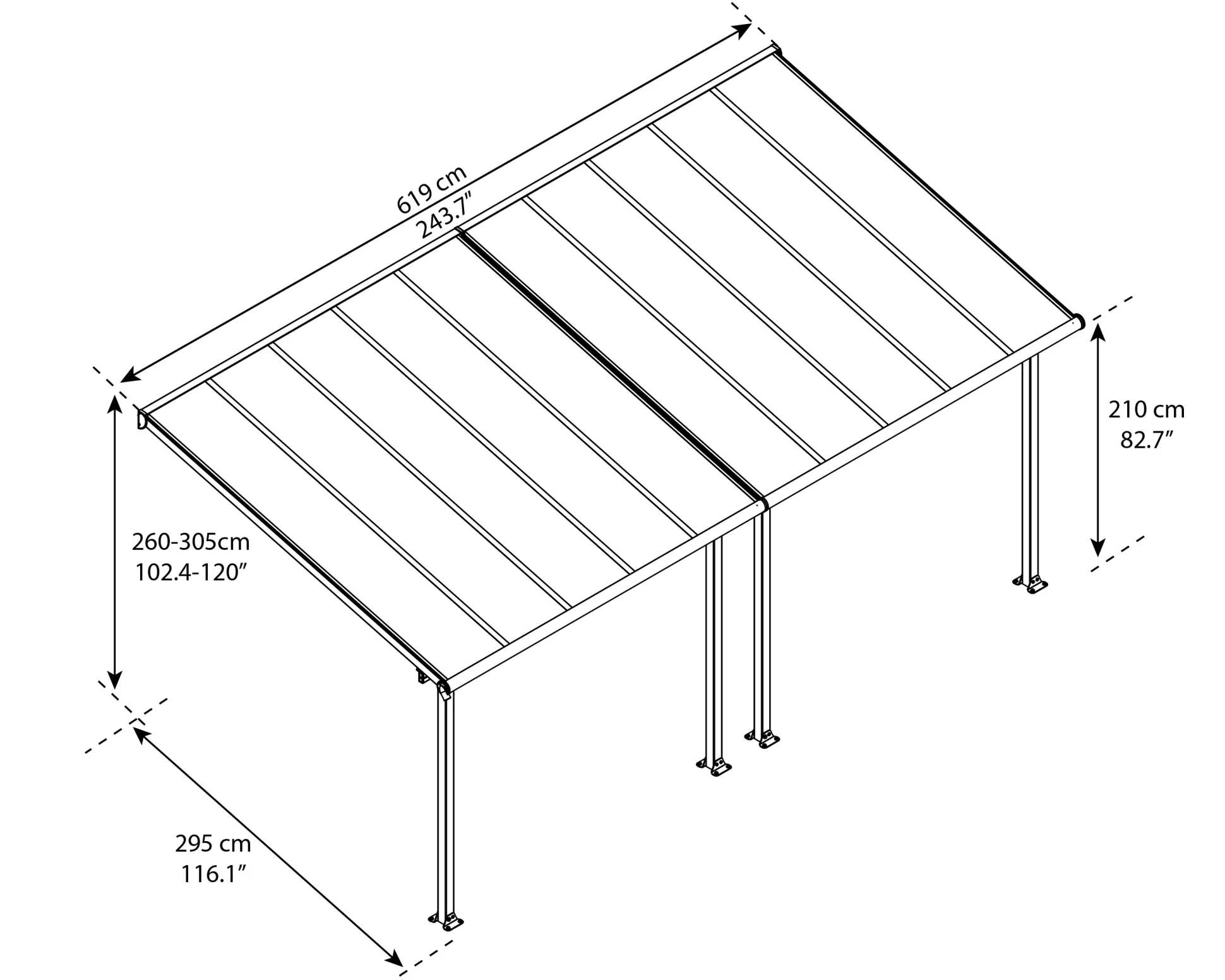 Canopia Terrassenüberdachung Olympia 3x6.1 weiß