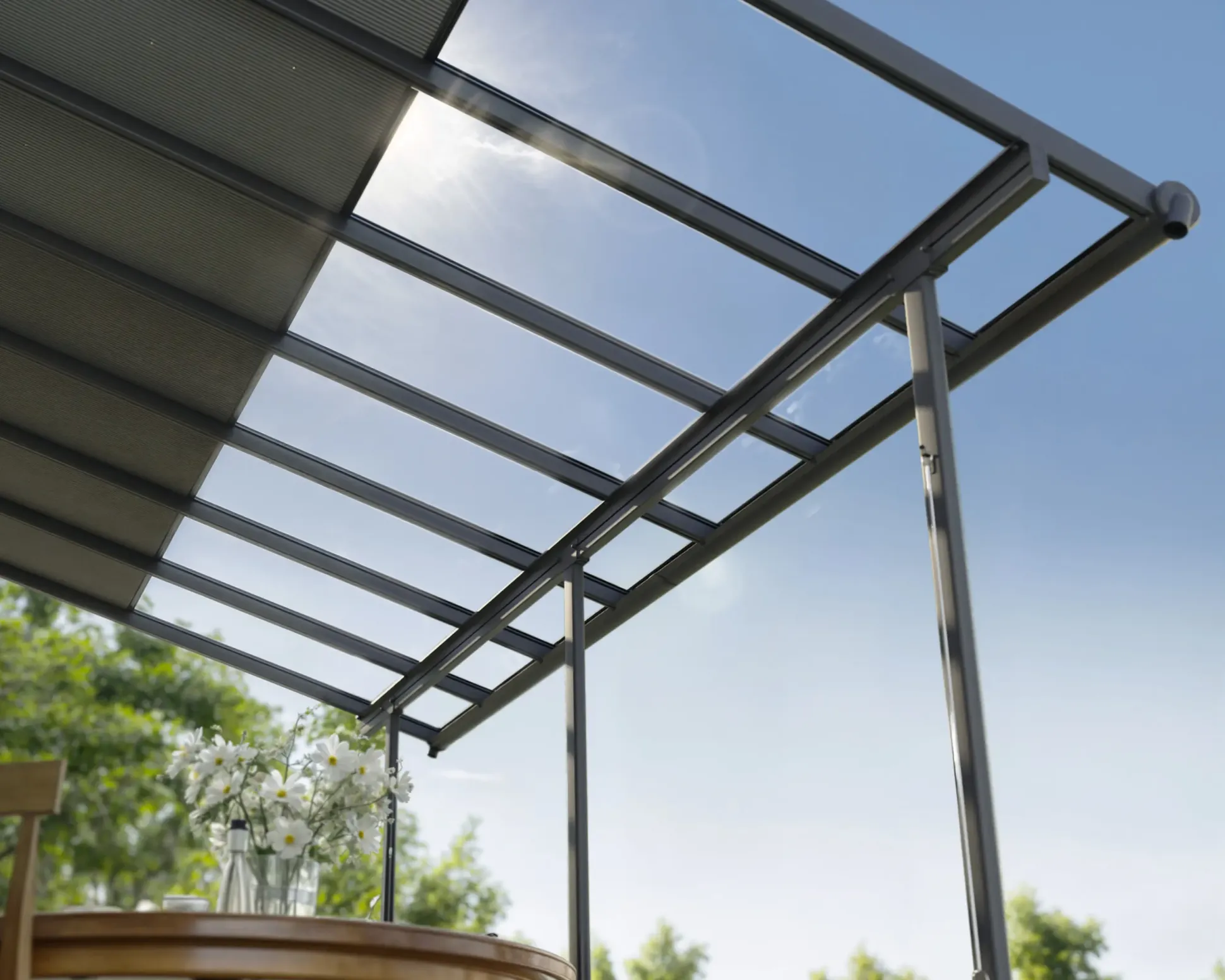 Canopia Terrassenüberdachung Sierra Cabrio 1044 x 295 cm grau