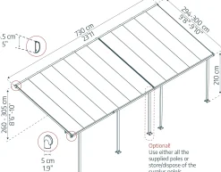 Canopia Terrassenüberdachung Feria 546 x 294 cm anthrazit