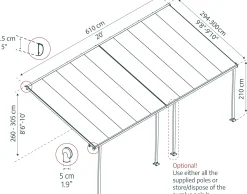 Canopia Terrassenüberdachung Feria 610 x 294 cm anthrazit