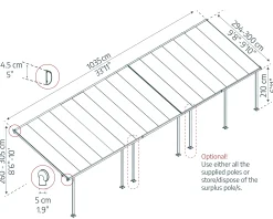 Canopia Terrassendach 1035 x 300 cm weiß