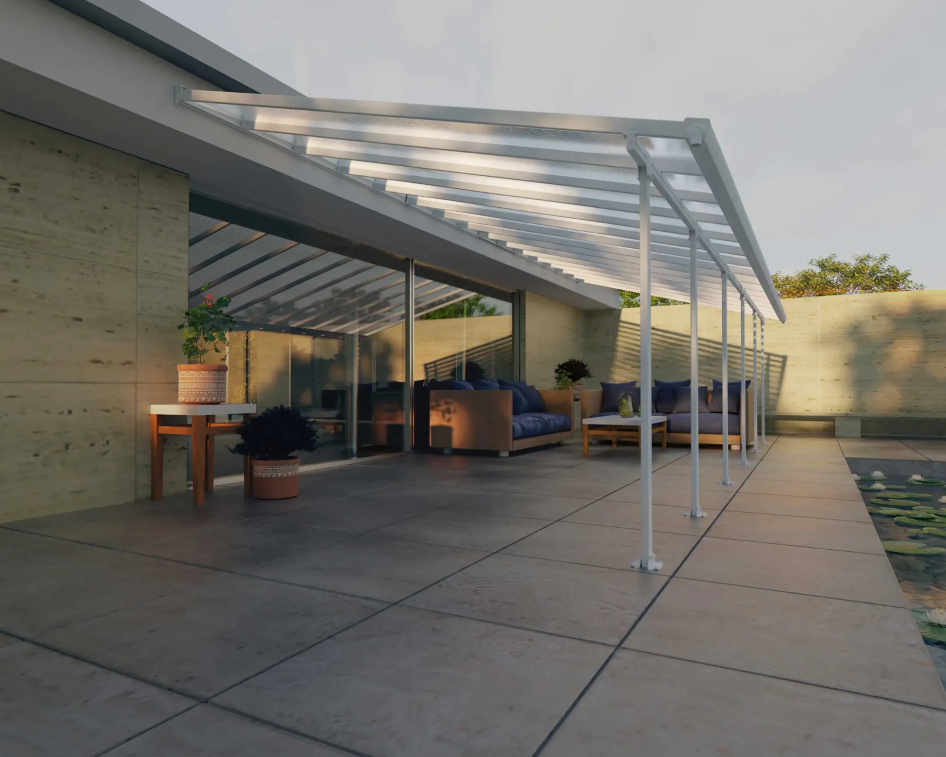 Canopia Terrassendach 1031 x 400 cm weiß