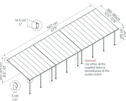 Canopia Terrassendach 1456 x 400 cm weiß