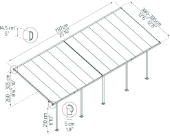 Canopia Terrassendach 787 x 400 cm weiß