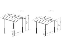 Canopia Carport Alpine 4300 Grau Alu 435 x 359 cm