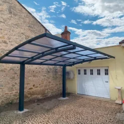 Carport freistehend gebogen 500 x 300 cm grau