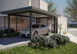 Carport Style 400 x 600 cm grau weiß