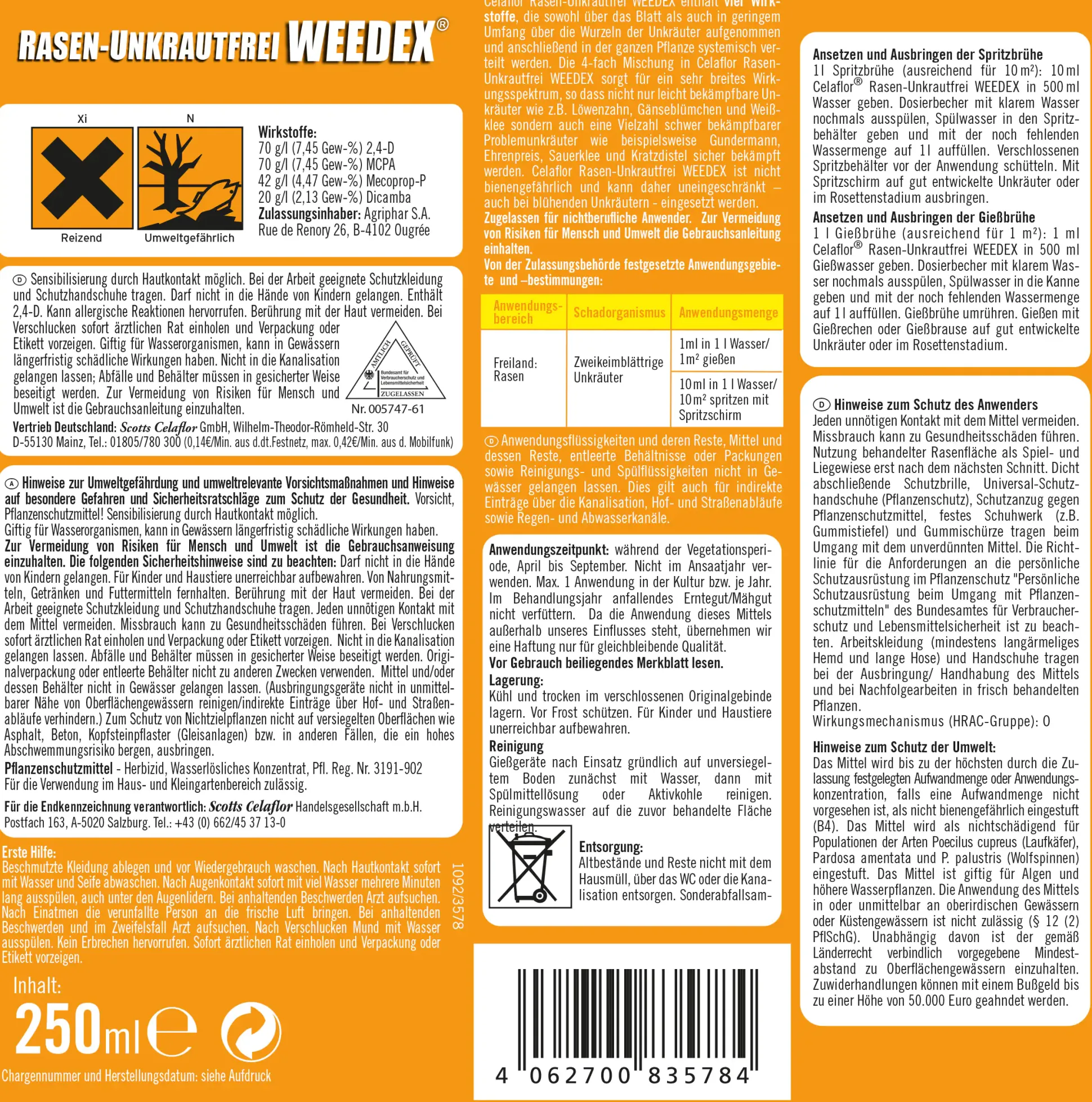 Celaflor Rasen-Unkrautfrei Weedex 100 ml