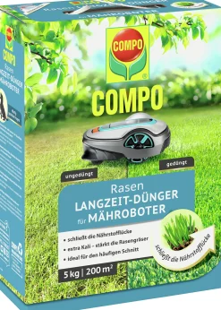 Compo Rasendünger mit Langzeitwirkung für Mähroboter 5 kg für ca. 200 m²