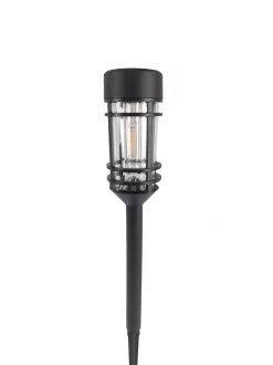 Dapo LED Solarleuchte Fackel mit Erdspieß warmweiß