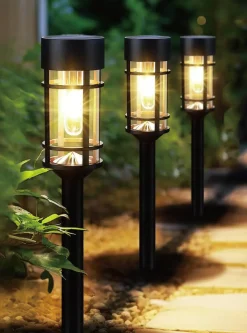 Dapo LED Solarleuchte Fackel mit Erdspieß warmweiß