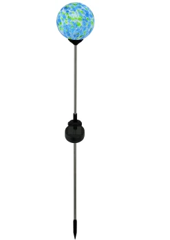 Dapo LED Solarleuchte Glaskugel mit Erdspieß weiß