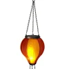 Dapo LED Solarleuchte Heißluftballon mit Flammeeffekt rot/weiß warmweiß