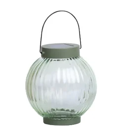 Dapo LED Solarleuchte Laterne Glas warmweiß