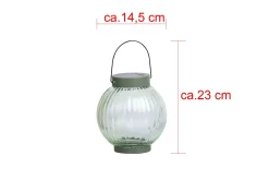 Dapo LED Solarleuchte Laterne Glas warmweiß