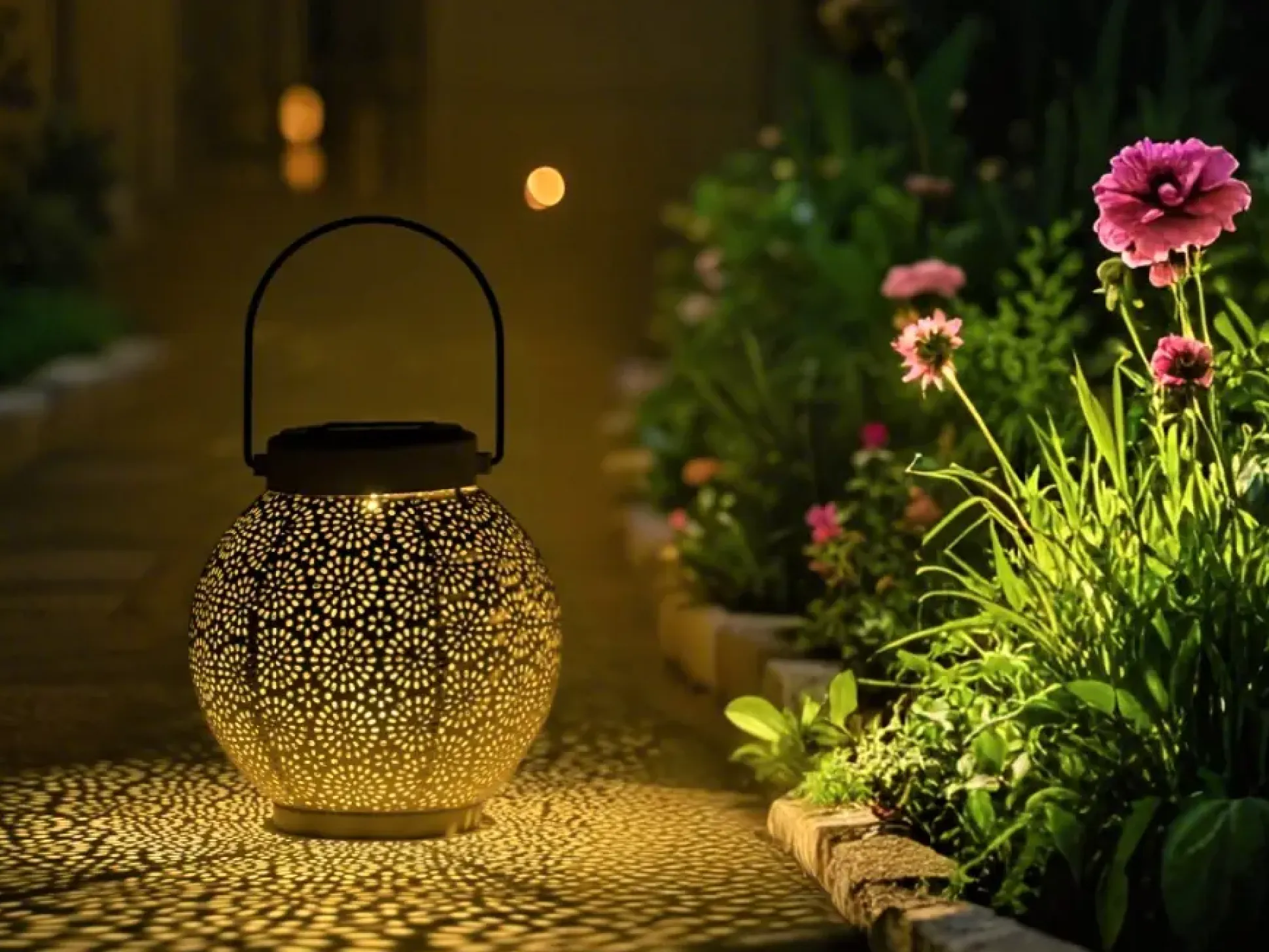 Dapo LED Solarleuchte Laterne Metall warmweiß