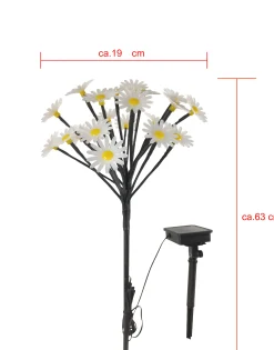 Dapo LED Solarstecker Gänseblümchen weiß