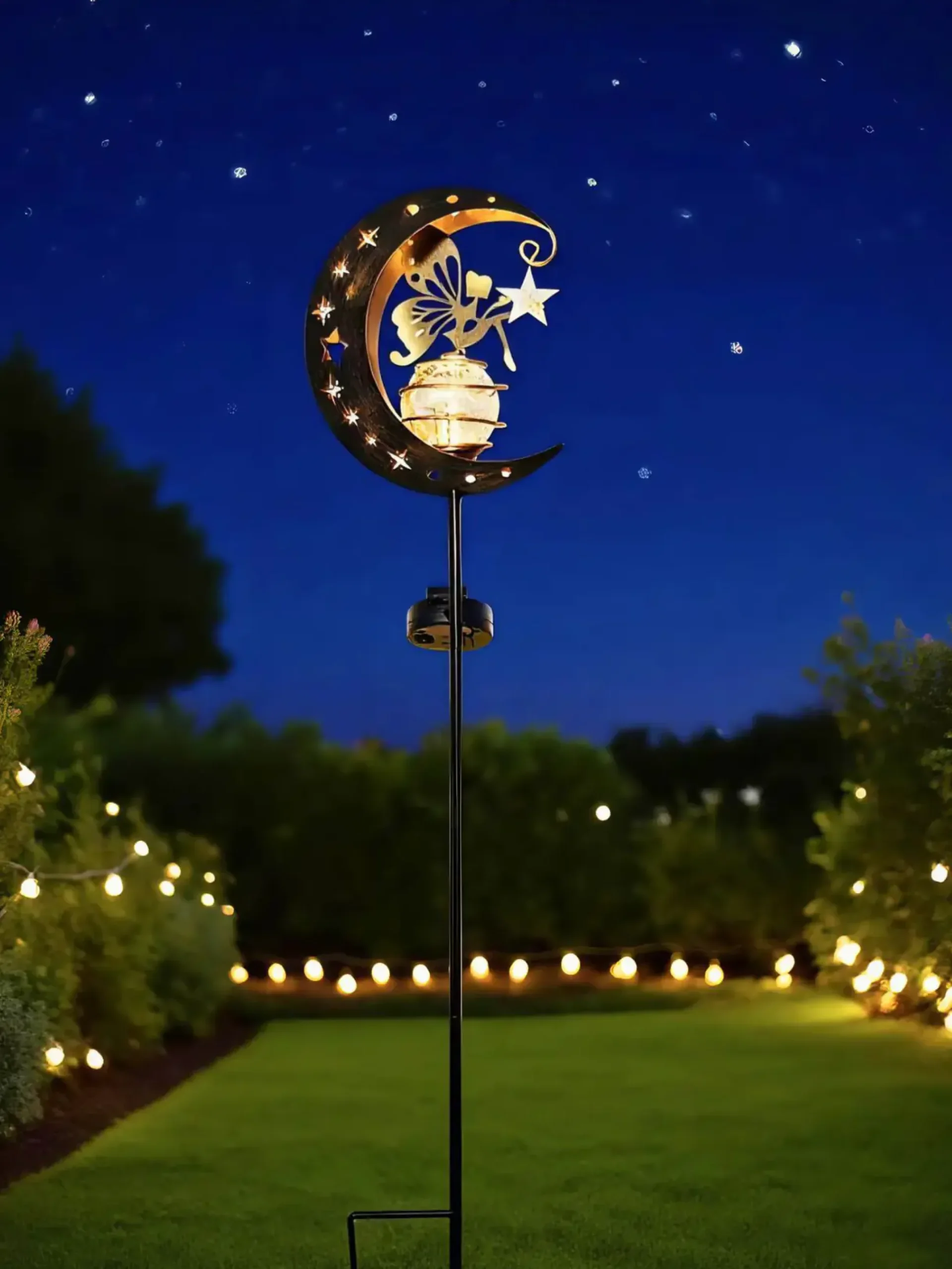 Dapo LED Solarstecker Lichtstab Mondlicht warmweiß