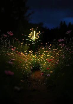 Dapo LED Solarstecker Lichtstab mit Bienen warmweiß